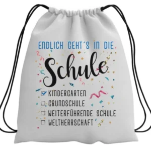 Bild: Turnbeutel - Endlich geht´s in die Schule.