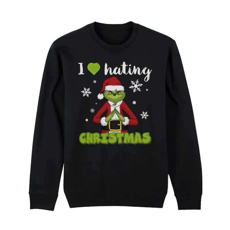 Bild: Weihnachtspullover - Grinch - I love hating Christmas.