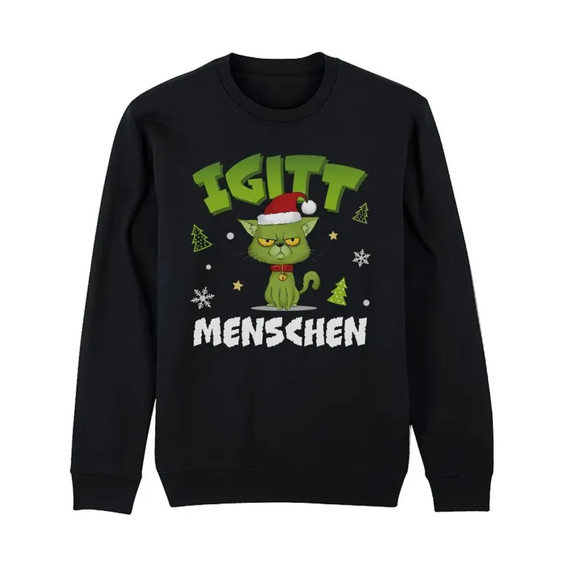 Bild: Weihnachtspullover - Grinch Katze - Igitt, Menschen.