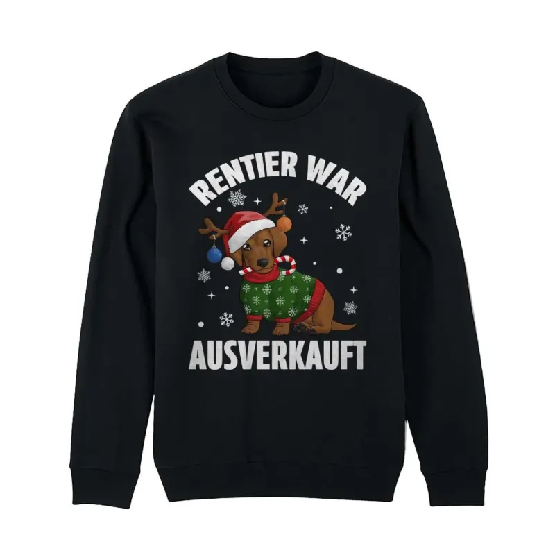 Bild: Weihnachtspullover - Rentier war ausverkauft (Dackel).