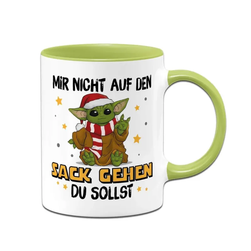 Bild: Tasse - Baby Yoda - Mir nicht auf den Sack gehen du sollst (Weihnachten).
