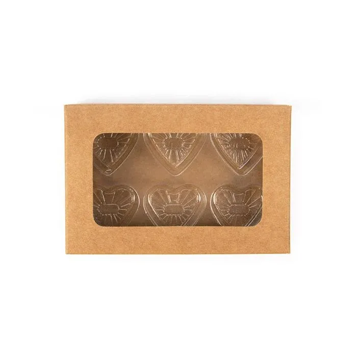 Kraft Artisan Candy Box Set, Heart Insert 7x2.1x10.3 cm