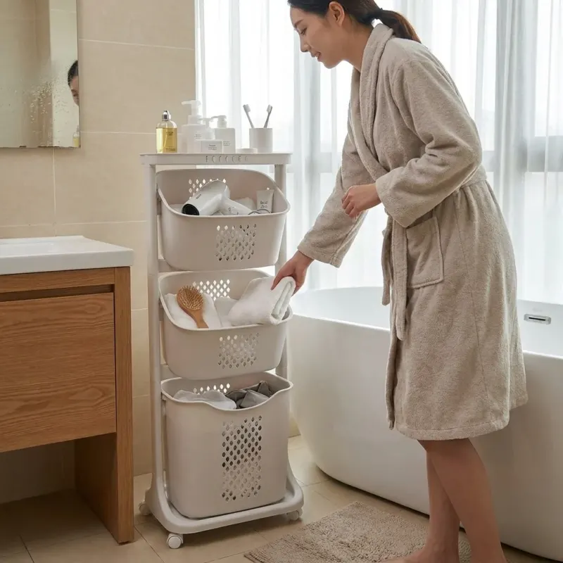 Multi-Layer Hanging Laundry Organizer Basket