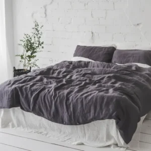 Dark Aubergine Stonewashed Linen Bedding Set - Epic Linen luxury linen