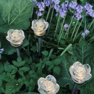 Fakkel med solceller FLOWER – Sæt med 4 stk - VIAMAJA.DK