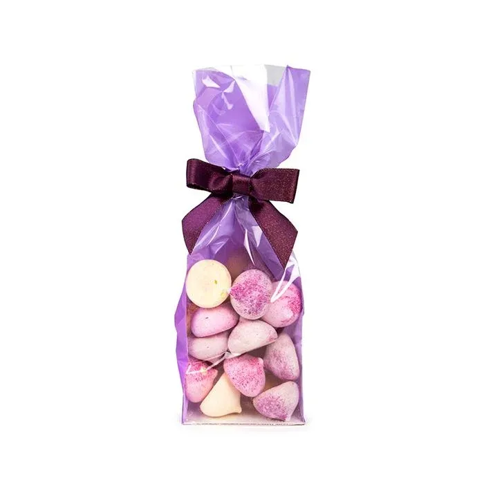 Block Bottom Bags Neon Purple w/ Paper Insert 8,9x5,7x30,5 cm