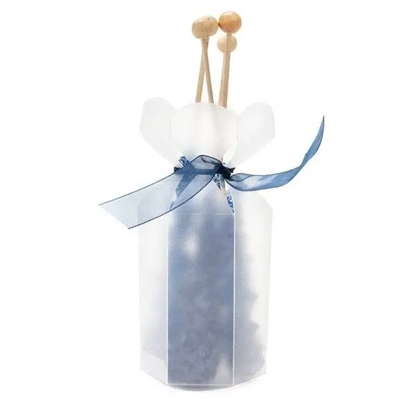 Frosted Plastic Gift Boxes with Flower Top 4.9x4.9x7.6cm
