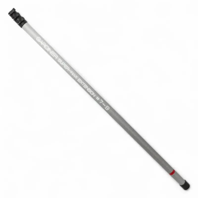 Silberner carbonfaser teleskop verlängerungspol mit schwarzen kappen und rotem streifen saga super mw extension 7-9