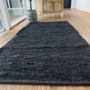 Gulvtæppe i læder - 70x140cm Valnød - VIAMAJA.DK