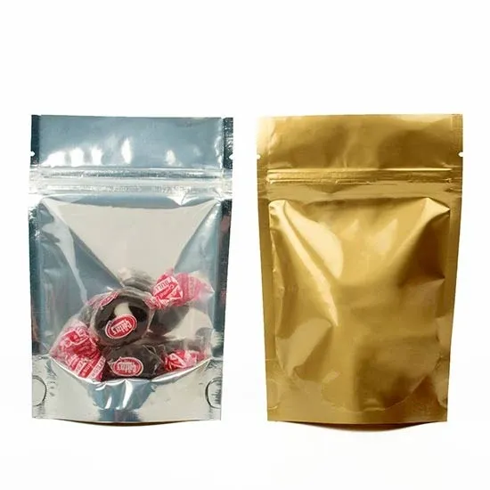 Stand Up Pouches Transparent/Gold 21x9x29cm | 510 grams