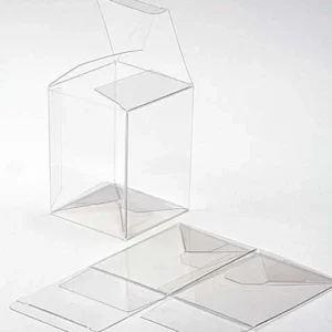 Plastic Gift Boxes 7.6x7.6x10.2cm Crystal Clear with Autolock Bottom