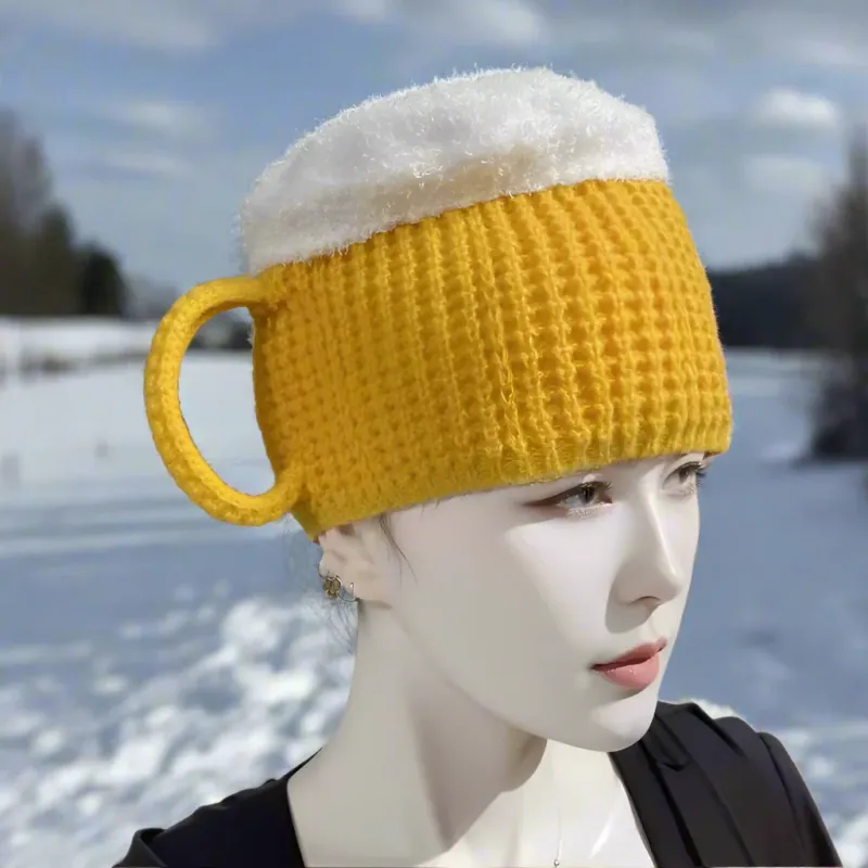 Beer Mug-Inspired Creative Knitted Hat - Image 0