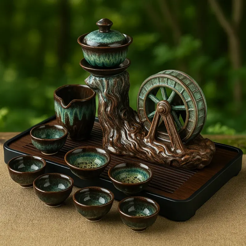 Rotating Handcrafted Tea Ceremony Set - Image 0