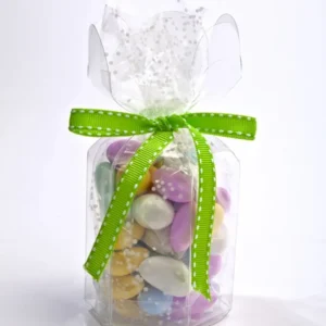 Plastic Gift Boxes with Flower Top 6x6x8.9cm