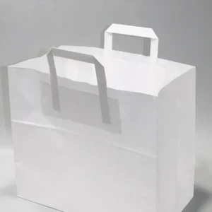 Paper Carrier Bags 26x12x35cm White Kraft 80 g/qm