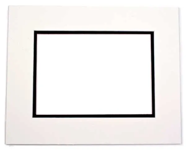 Fertig-Passepartouts 11.8x16.8cm Fenster - Elfenbein/Schwarz doppelte Dicke - 20.3x25.4cm Außenrahmen (10 Stück) [MD20031] – Bild 4