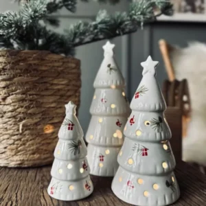 Juletræer 3 stk med LED lys - VIAMAJA.DK