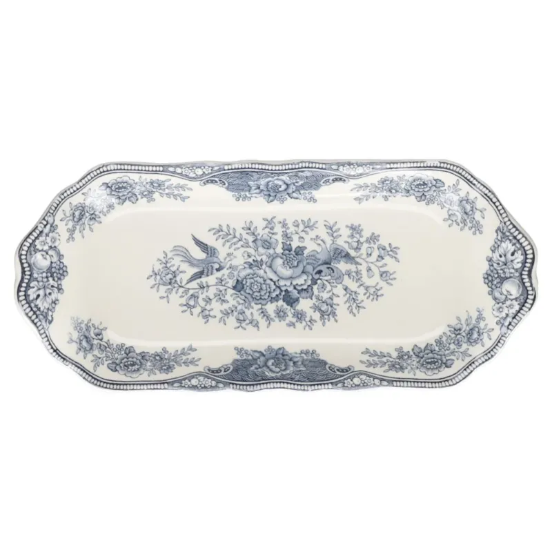 Königskuchenplatte klein hoher Rand Crown Ducal Bristol blau