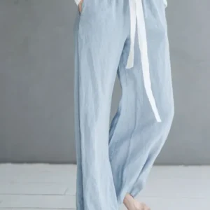 Long Linen Pants Wide Leg, Linen Culottes - Epic Linen luxury linen