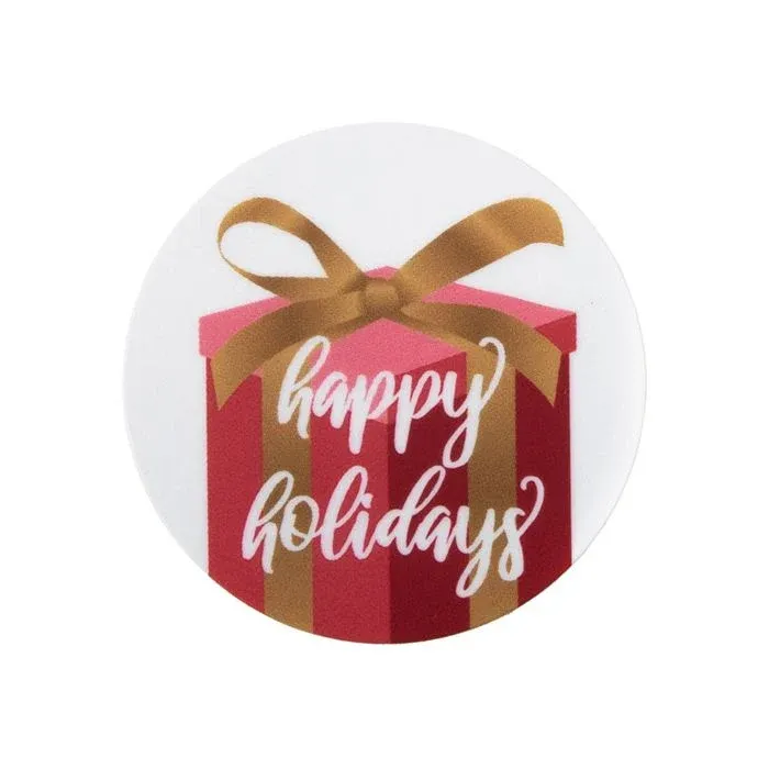 Stickers Round Round Red/White with White Tekst 3,8 cm (1 Sheet)