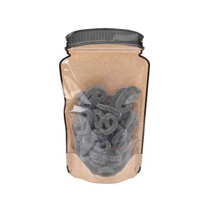 Mason Jar Zipper Pouch Kraft w/ Clear Front 15,2x7,9x25,4cm