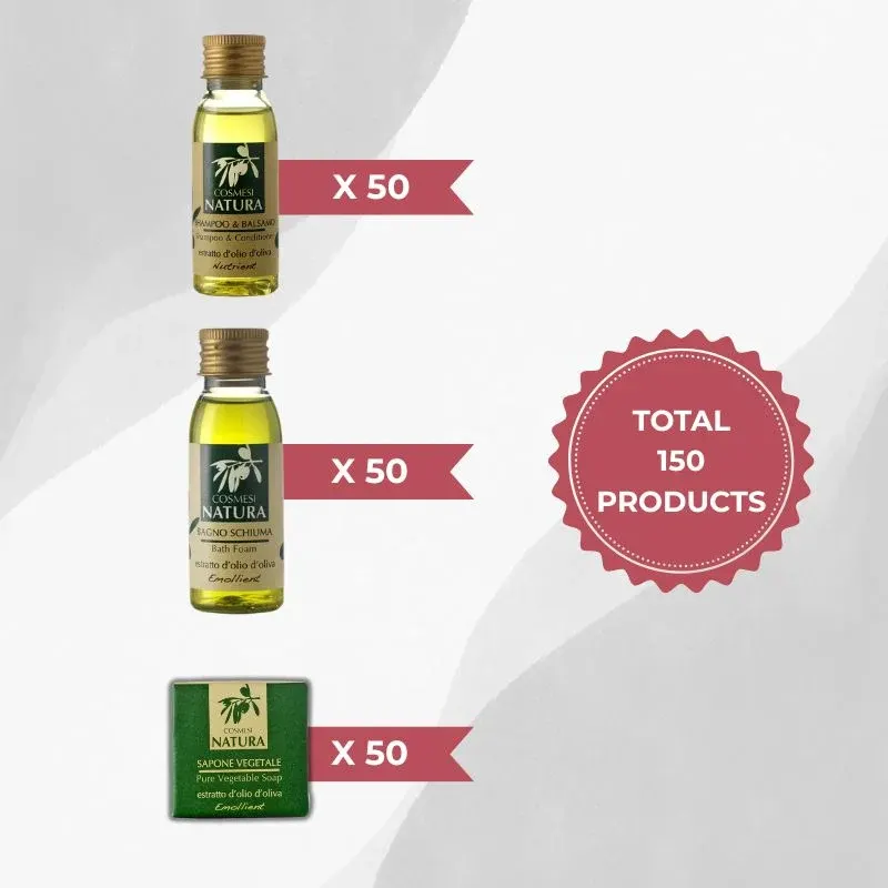 Mini Starter Kit Cosmesi Natura Olio d'Oliva - 150 pezzi