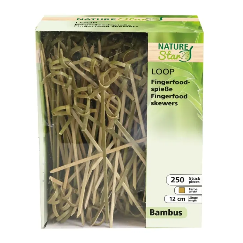 NATURESTAR® Loop Fingerfood Spieße 1 Beutel (250 Stück), 9 cm, natur