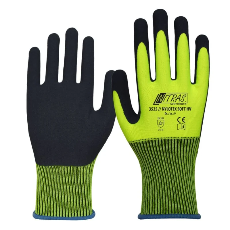 NITRAS NYLOTEX SOFT HV Schutzhandschuhe, neongelb Größe 7 – 1 Paar