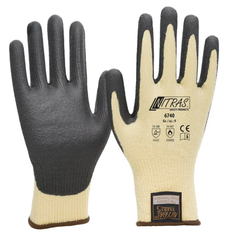 NITRAS® TAEKI Schnittschutzhandschuhe, verstärkte Beuge Größe S (6) – 1 Packung (10 Paar)