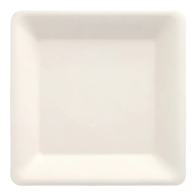 Papstar Pure Teller, Zuckerrohr, eckig 1 Packung (50 Stück), ø 15,5 cm