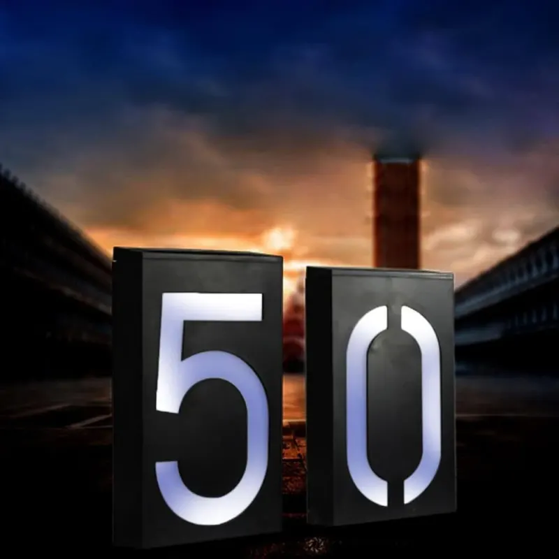 Solar Powered LED Light House Numbers - Image 0