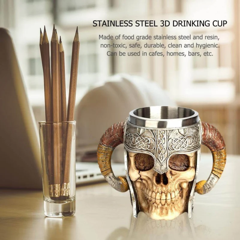 Ancient Skull Stainless Steel Mug - Image 0