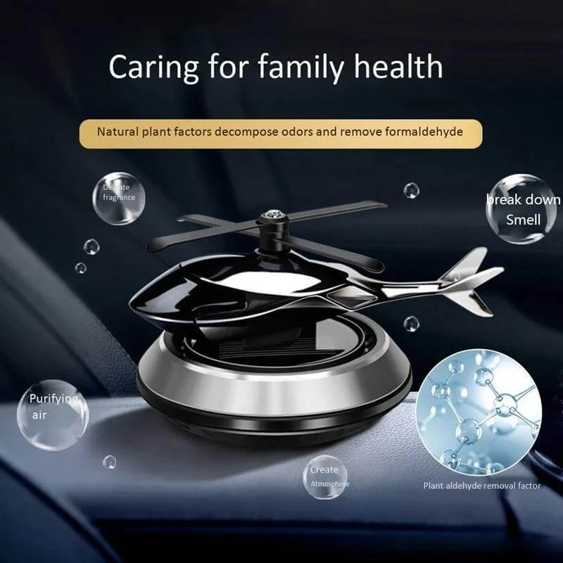 Solar Powered Rotating Helicopter Car Air Freshener - Image 0