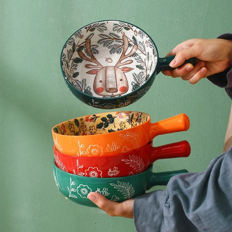Handmade Animal Flower Large Ceramic Bowl - Image 0