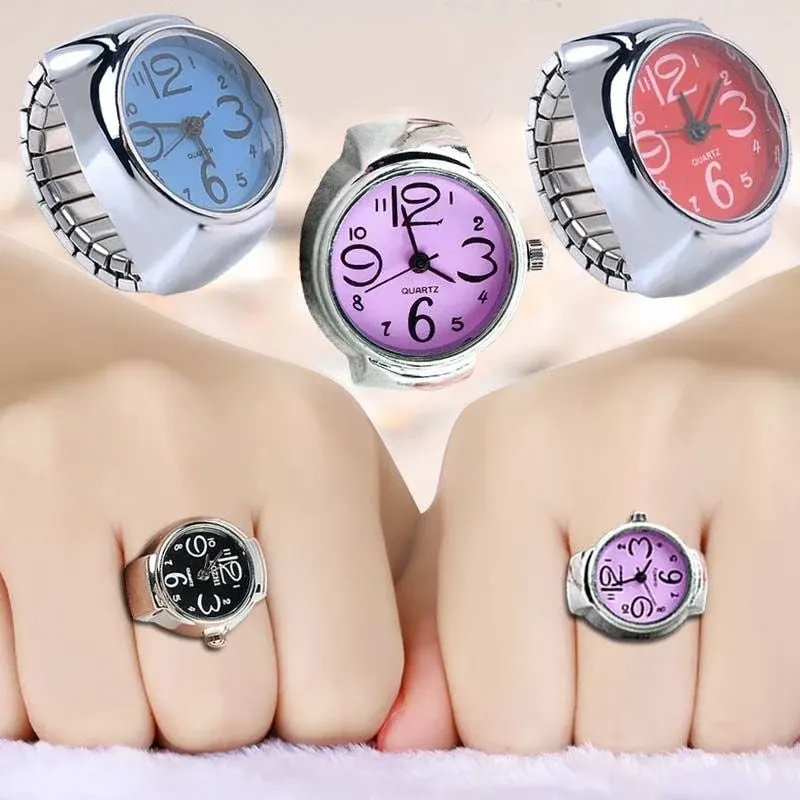Creative Quartz Stainless Steel Watch Ring - Image 0