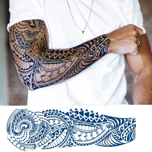 Ethnic Long Sleeve Semi-Permanent Temporary Tattoo - Image 0