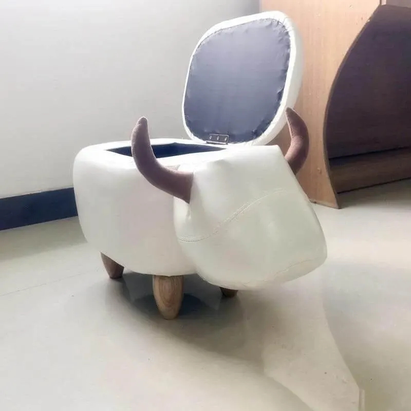 Cow Shape Ottoman Home decor with Storage - Image 0