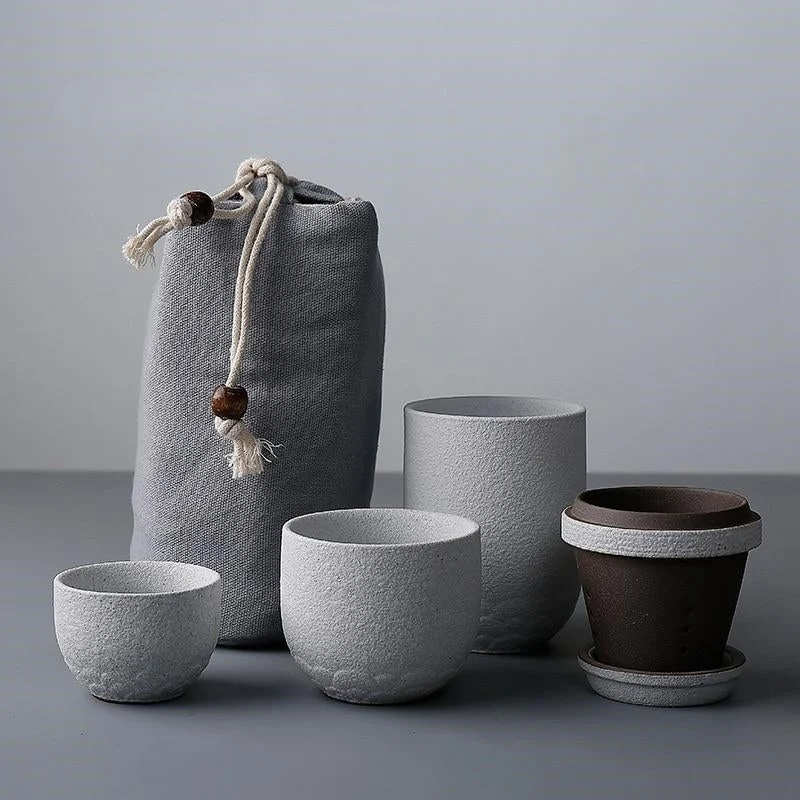 Japanese Elegant Ceramic Travel Teapot - Image 0