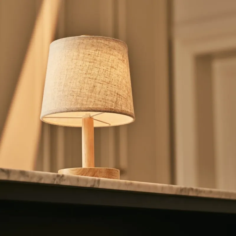 Rover Light Brown Wooden Lamp – Cordless Dimmable Warm Lighting - CozyVibe.eu