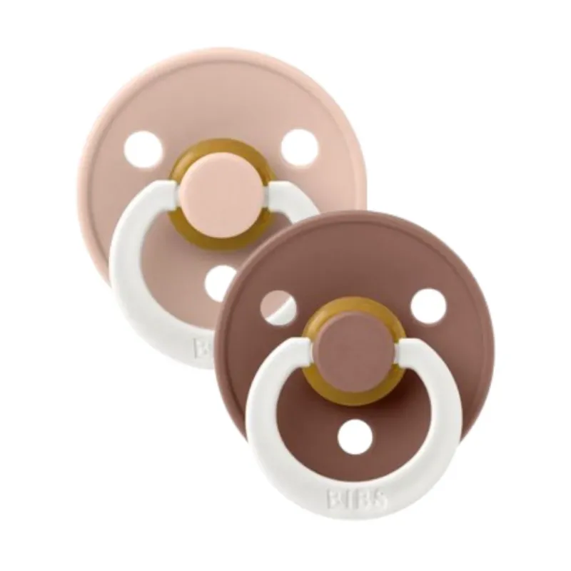 Runder Schnuller aus Naturkautschuk 2er Set Blush/Rosa