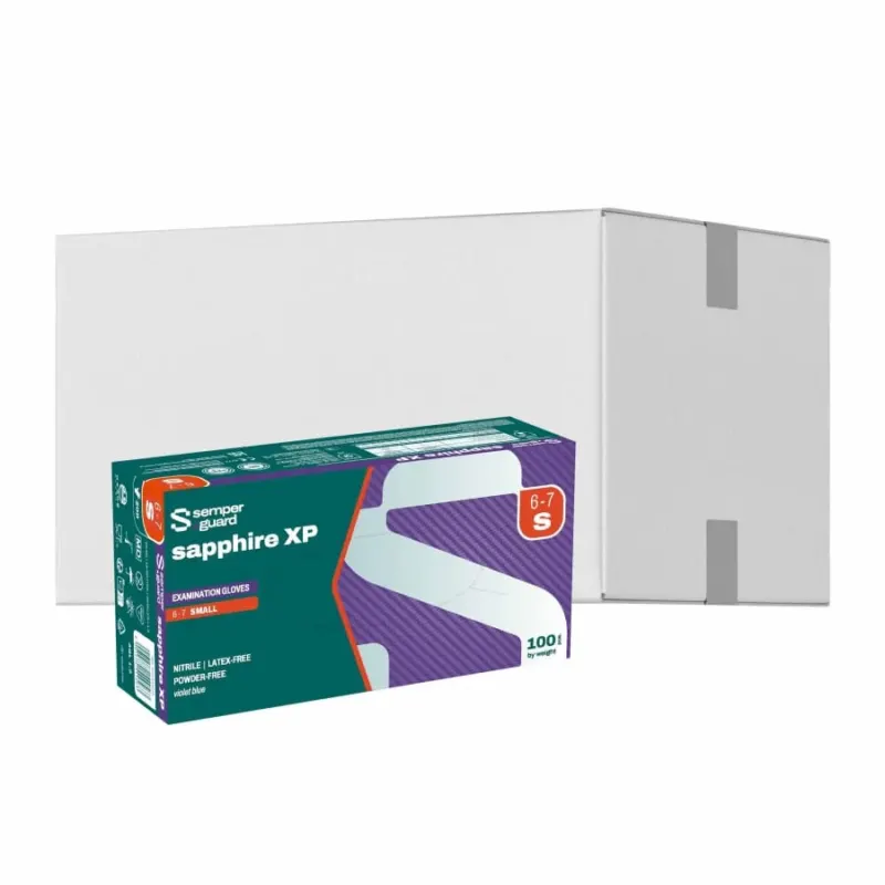 Semperguard® sapphire XP Nitrilhandschuhe, puderfrei, violettblau S (6-7) – 1 Karton (1.000 Stück)