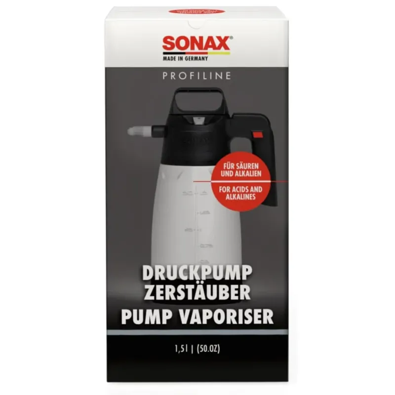 SONAX Druckpumpzerstäuber für Säuren und Alkalien, 1,5 Liter – 1 Stück