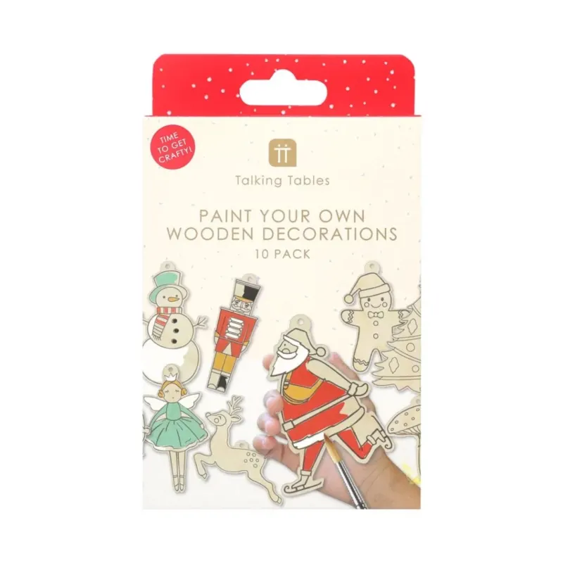 Spaßiger Weihnachtsmann-Holzdeko-Bausatz 10er-Pack