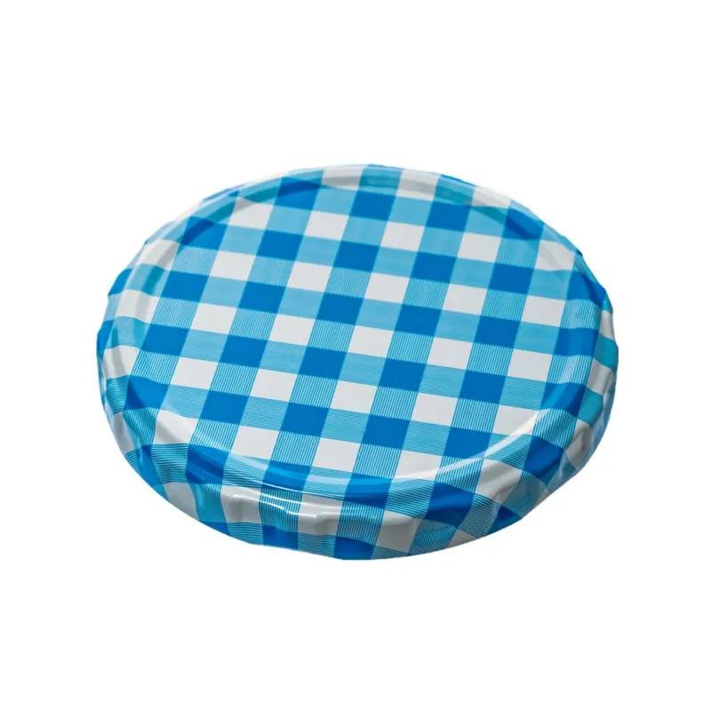 Twist-Off-Verschluss 82 mm Blau-Weiß Karo steril