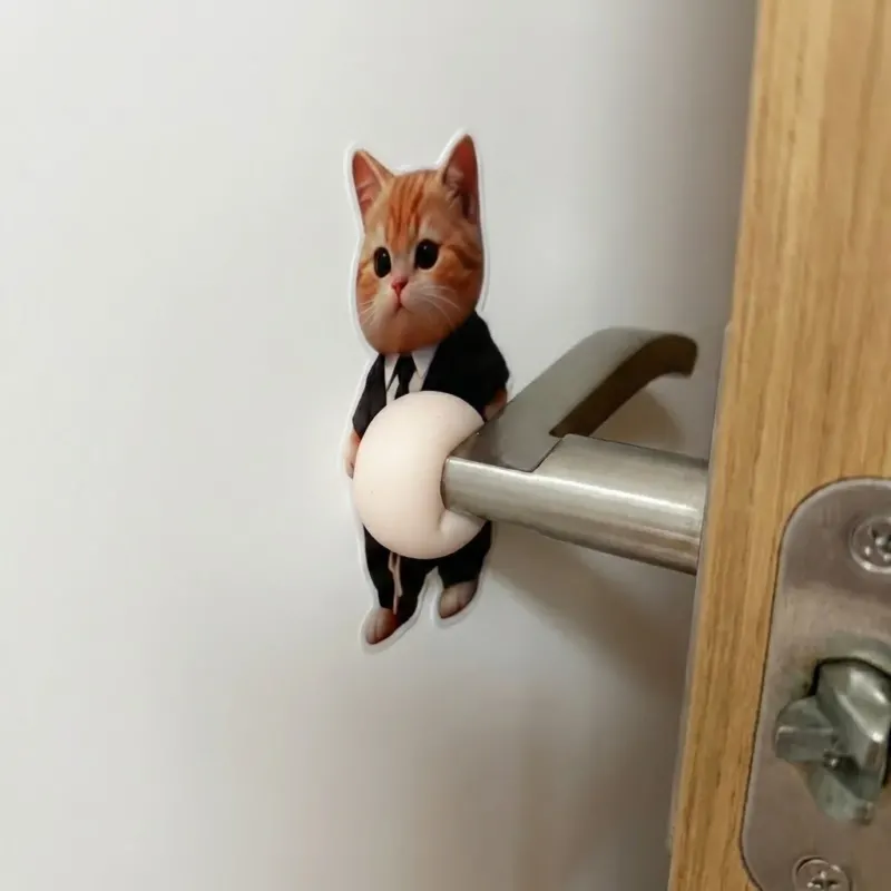 Chubby Cat Belly 3D Door Bumper Sticker - Image 0