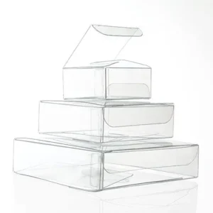 Plastic Gift Boxes 10.2x10.2x2.5cm Crystal Clear