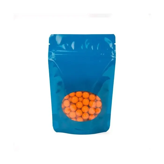 Stand Up Pouches Blue with oval Window 10.2x6x15.2cm | 57 grams