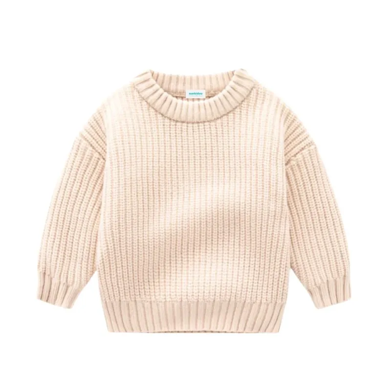 Kinder Grobstrick Pullover 'Loose' natur