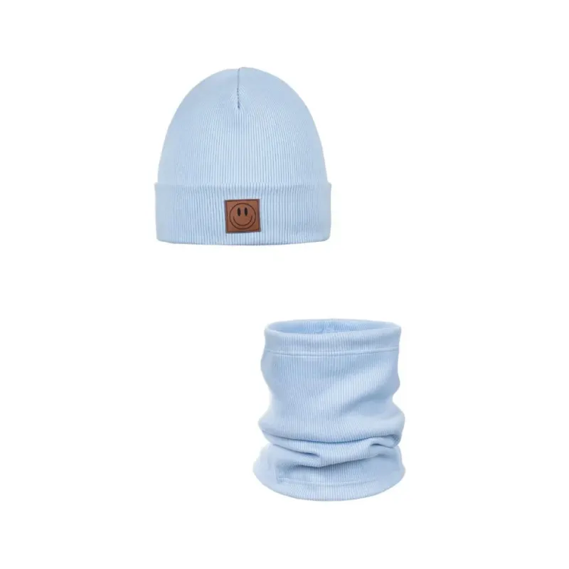 Set Mütze und Loop für Kinder hellblau