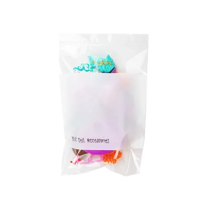Grip Seal Bags with Write-on-Panel 15x23cm Crystal Clear PP 50 micron